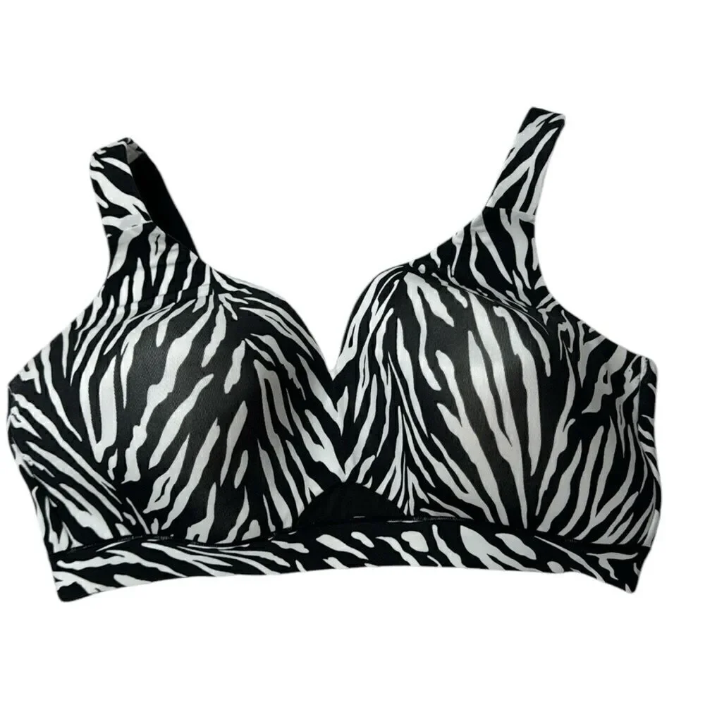 Cacique Women’s‎ Plus Size Zebra Print Lightly Lined No Wire. Size 40DDD.